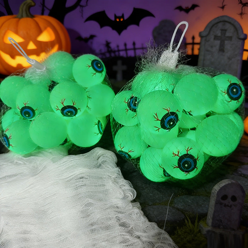 Glow eyeball Halloween decor in a party scene
