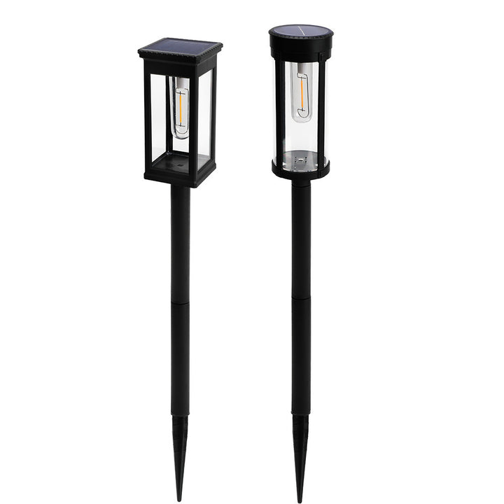 Round and square solar Edison pathway lights