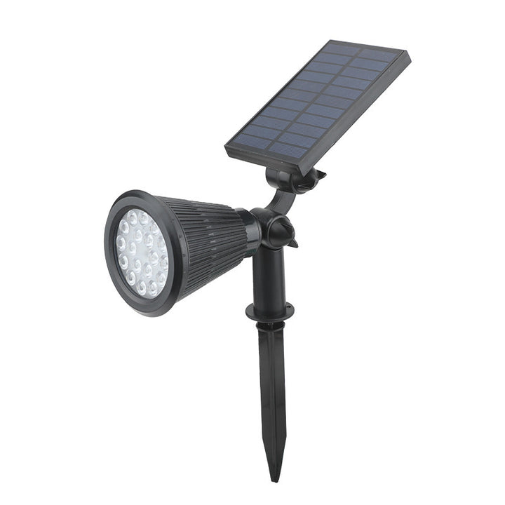 Multi-LED solar landscape spotlight on a white background