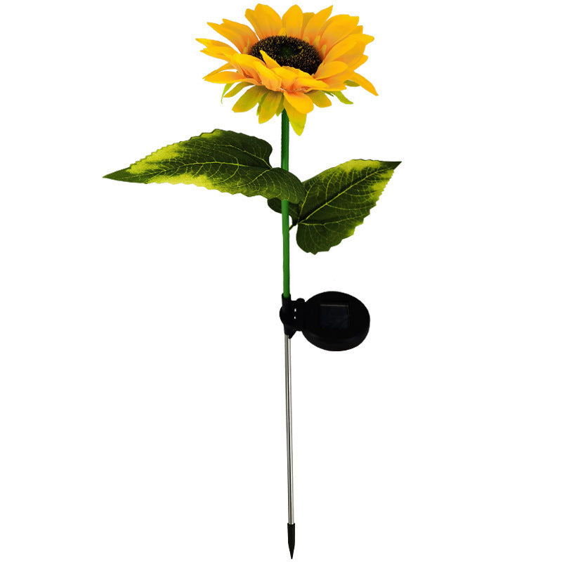 Solar sunflower garden light on a white background