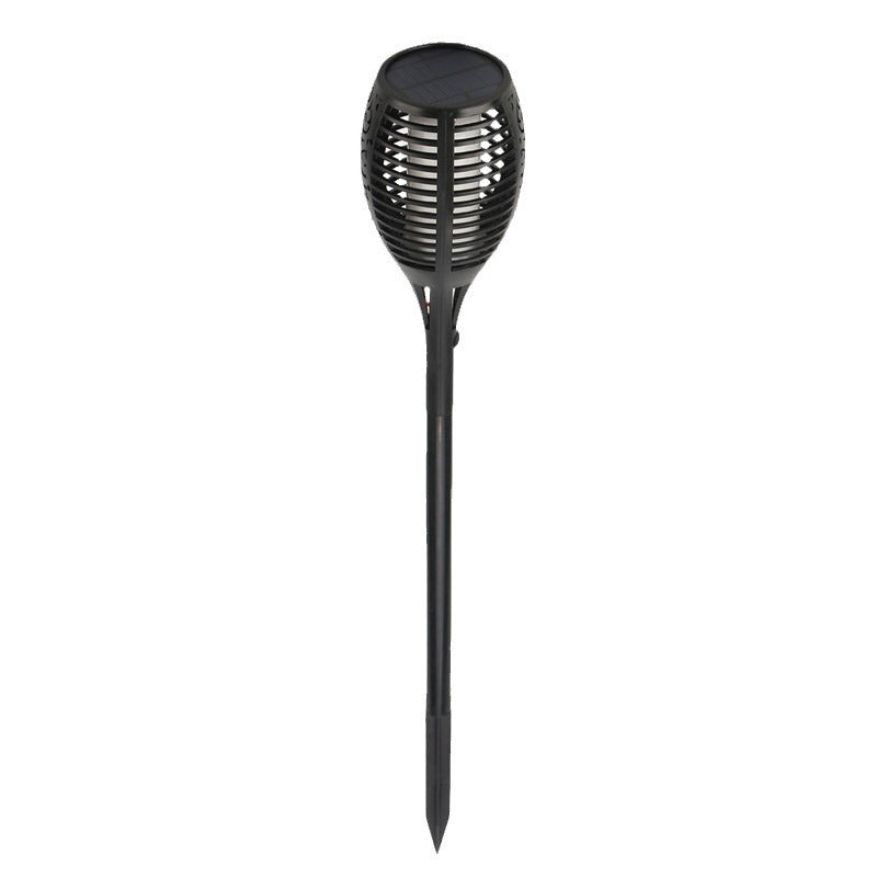 Solar torch garden light on a white background