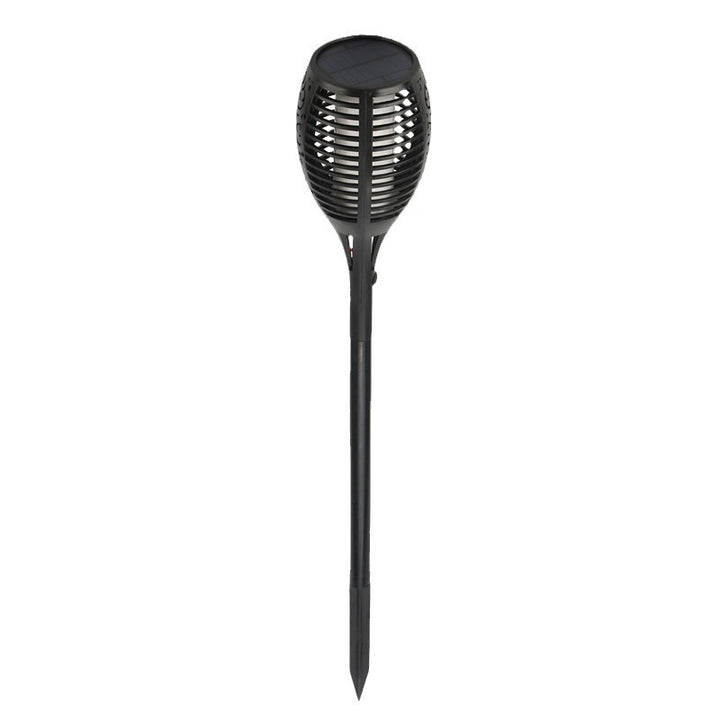 Solar torch garden light on a white background