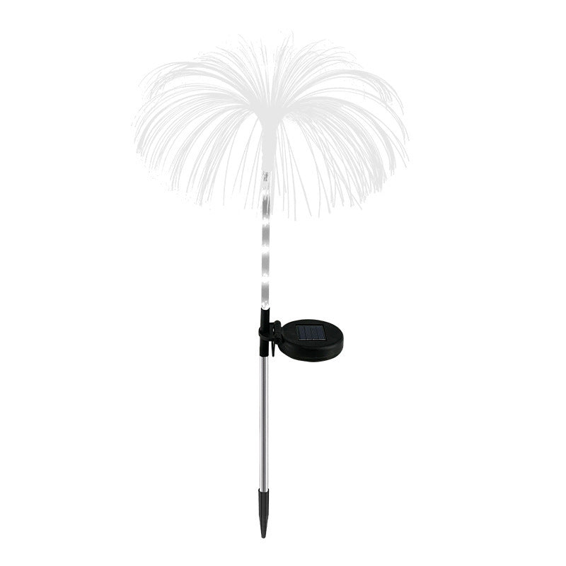 Solar jellyfish garden stake on a white background