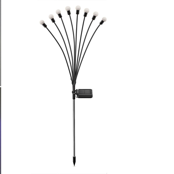 Solar firefly garden light with flexible LED stems