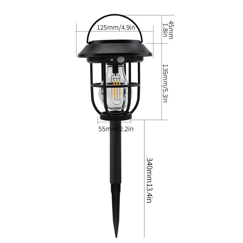 Convertible solar lantern stake with dimensions