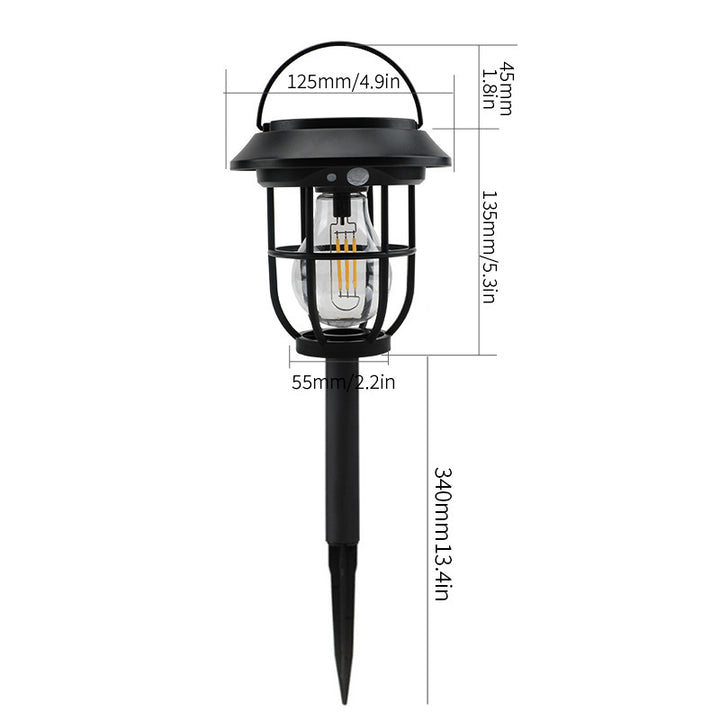 Convertible solar lantern stake with dimensions